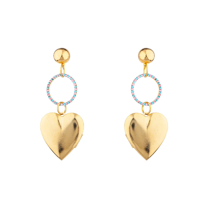 Multi-Colored Drop Earrings-COMET HEART EARRINGS