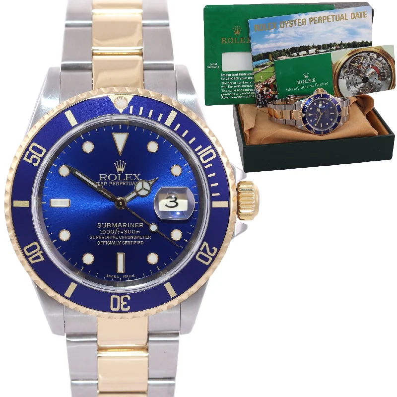 Digital Smartwatch with Sleep Monitor-2002 Rolex Submariner 16613 Two Tone Gold Blue 40mm Watch Box Gold Buckle