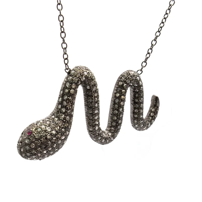 Simple Long Pendant Necklace-Snake Necklace