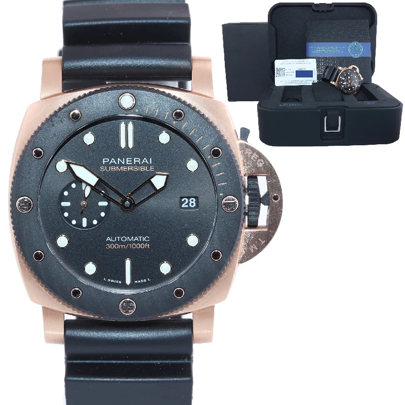 Men’s Waterproof Digital Watch-PAPERS Panerai Submersible Goldtech Oro PAM01070 Rose Gold Carbotech PAM 1070