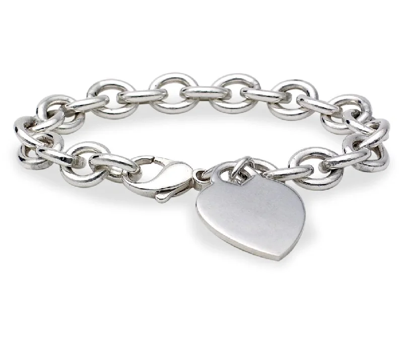 Handcrafted Gold Bracelet-Heart Sterling Charm Bracelet