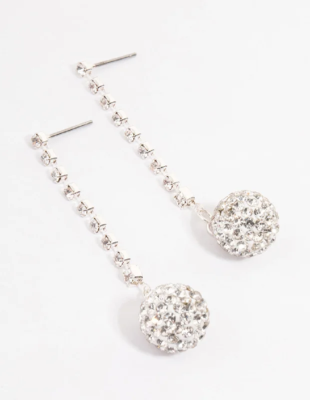 Stylish Stud Earrings-Silver Cupchain Fireball Drop Earrings