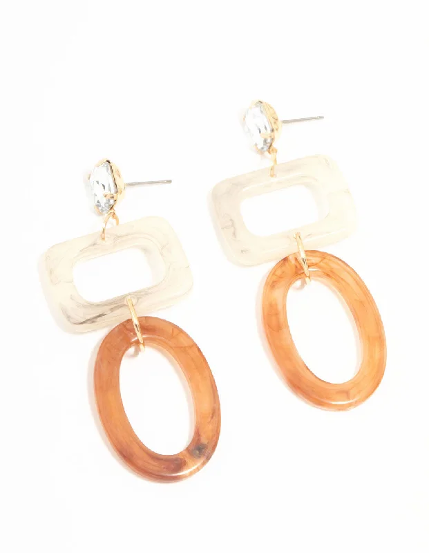 Colored Hoop Earrings-Open Shape Drop Acrylic Earrings