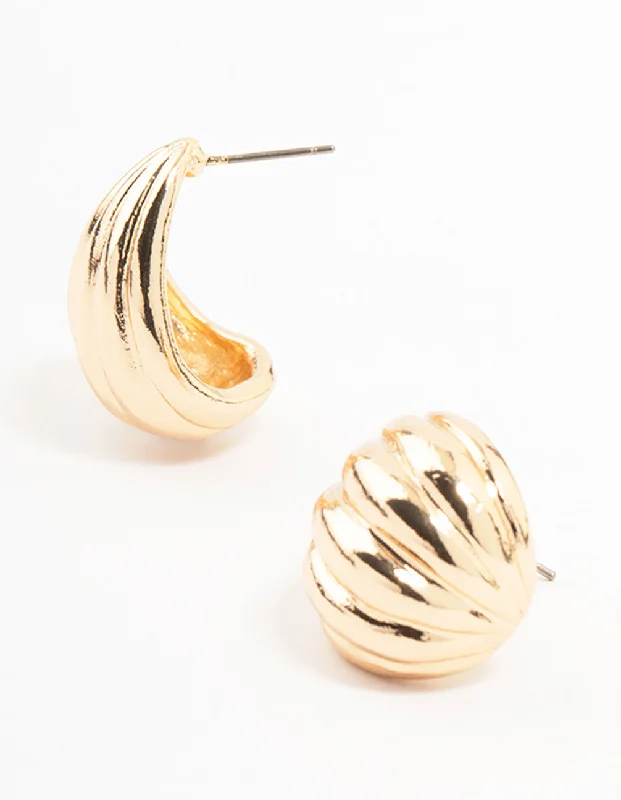 Large Silver Earrings-Gold Link Small Stud Earrings