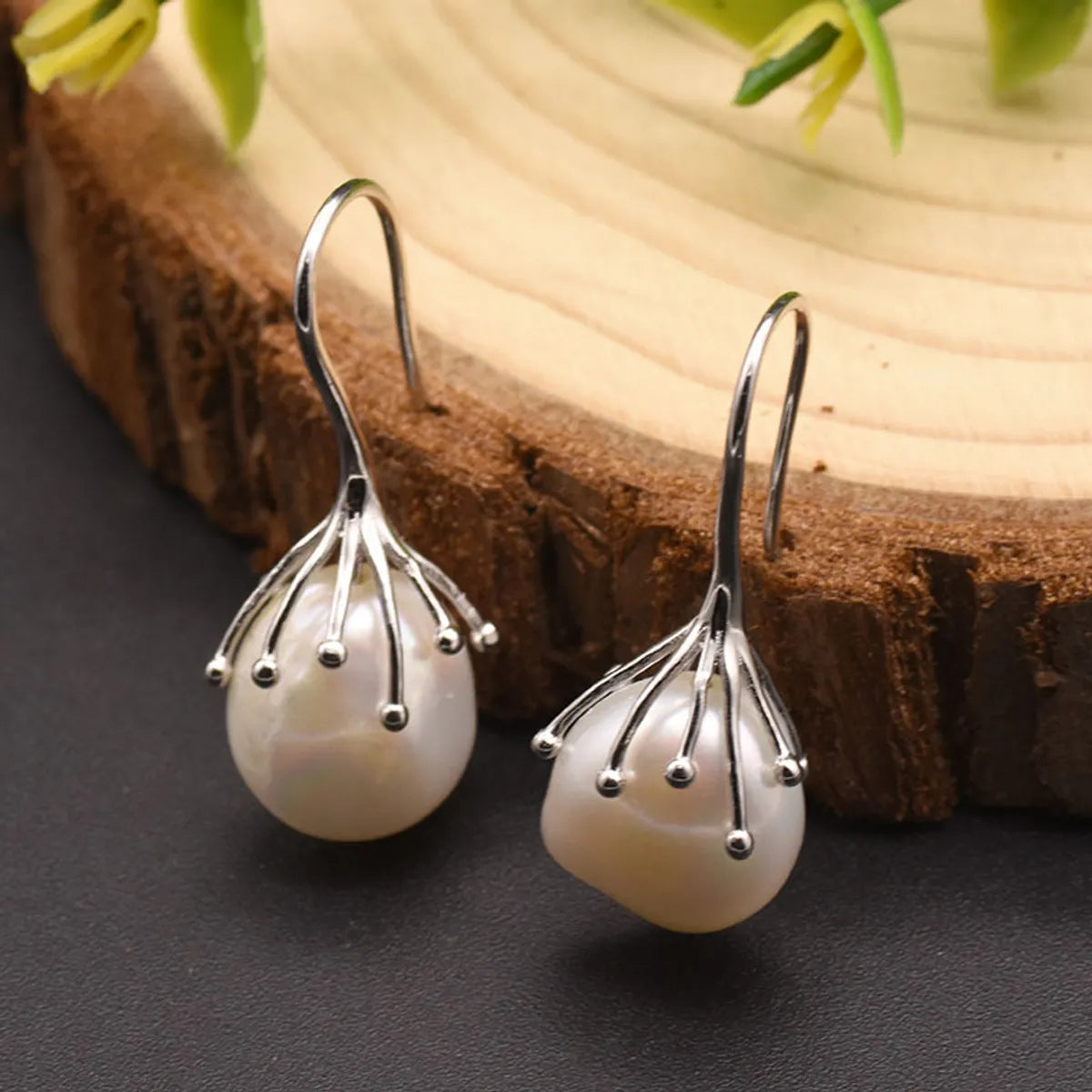 White Freshwater opposite Pearl-Sterling Silver