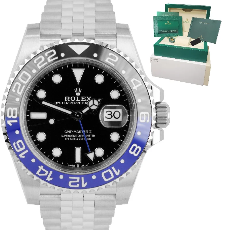 Minimalist Watch for Women-BRAND NEW DEC. 2021 Rolex GMT-Master II Batman Blue Blk Ceramic 40mm 126710 BLNR