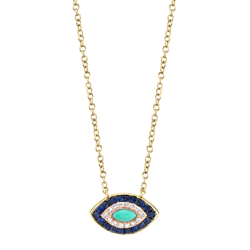 Beaded Statement Necklace-Evil Eye Necklace