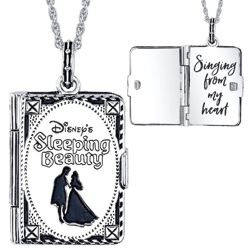 Boho Gemstone Necklace-Disney X RockLove SLEEPING BEAUTY Storybook Pendant