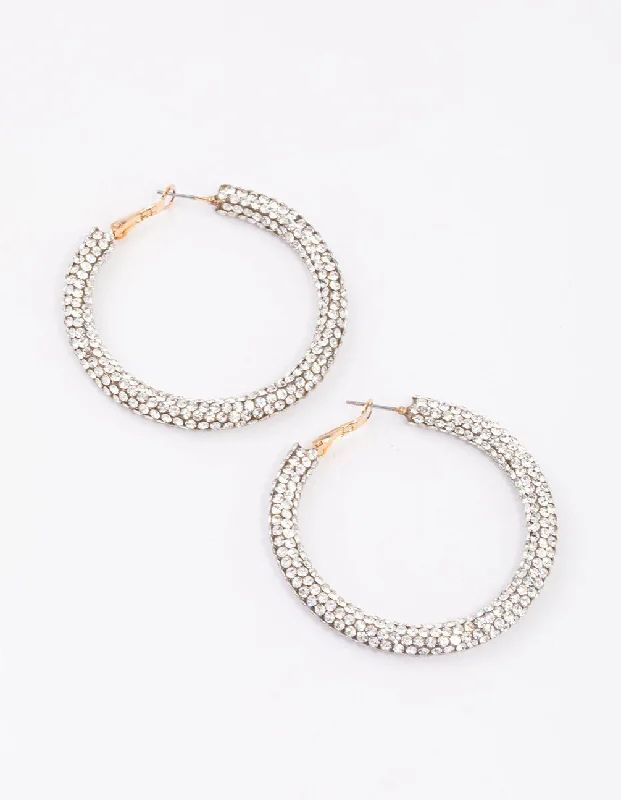 Multi-Colored Drop Earrings-Gold Crust Hoop Earrings 40mm