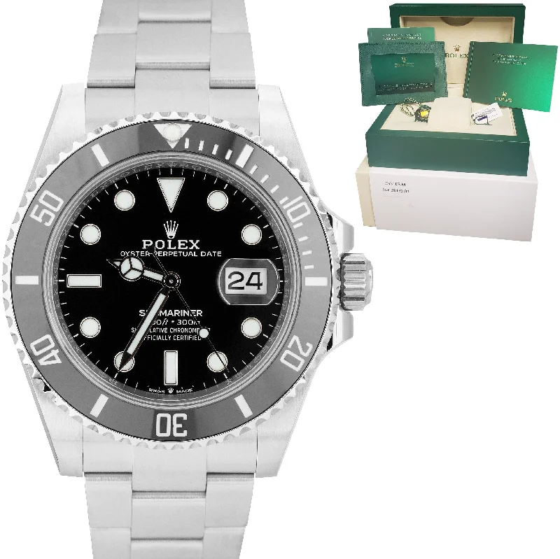 Designer Digital Sports Watch-BRAND NEW DEC. 2021 Rolex Submariner 41 Date Steel Black Ceramic Watch 126610 LN