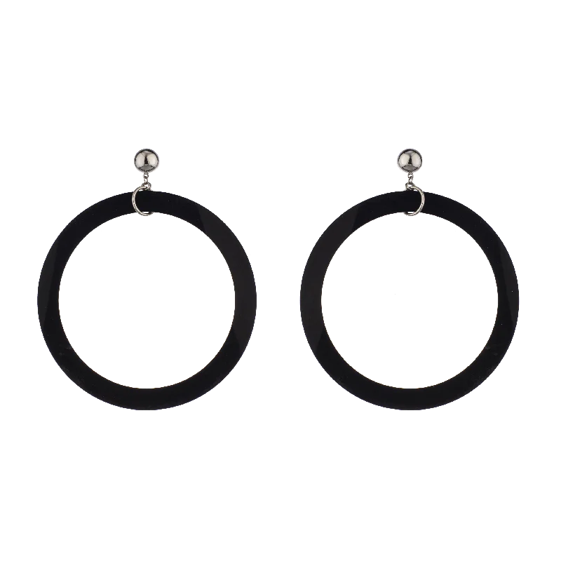 Unique Silver Hoop Earrings-DISCO PARTY EARRINGS