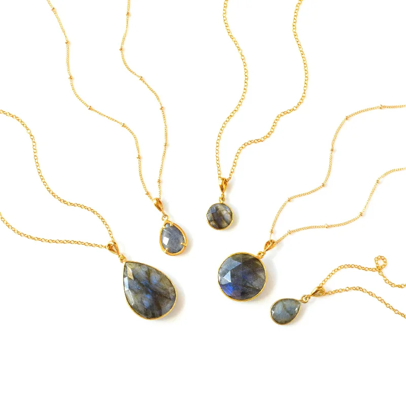 Layered Gemstone Necklace-Labradorite Necklace