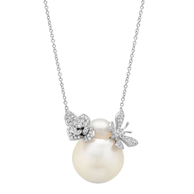 Elegant Double Pendant Necklace-Pearl Garden Necklace