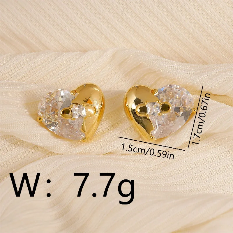 Love heart stud earrings