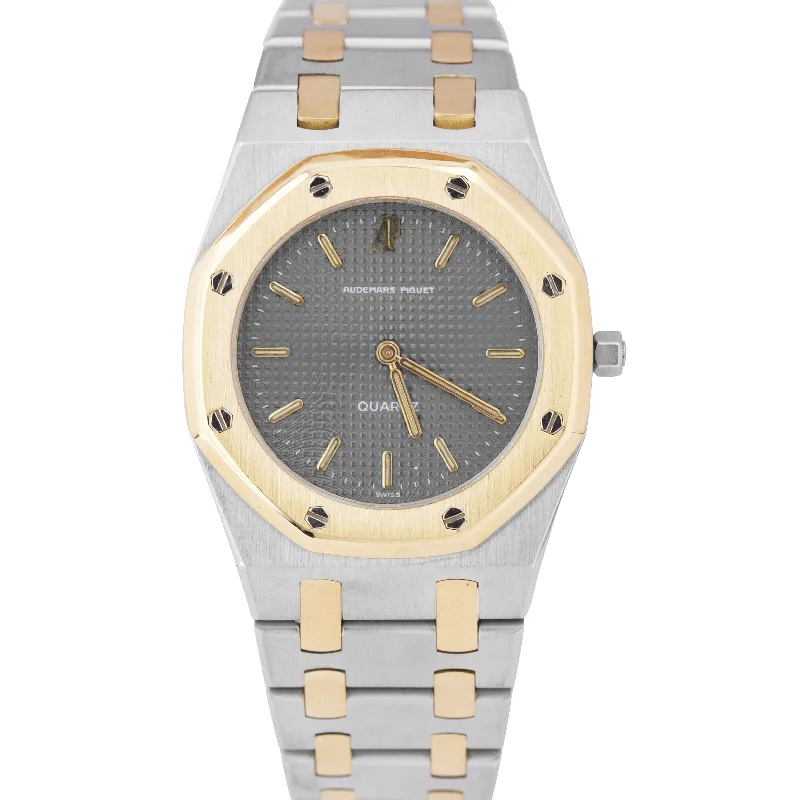 Custom Sports Watch-Ladies Audemars Piguet Royal Oak 30mm 18K Yellow Gold Two-Tone Quartz Watch