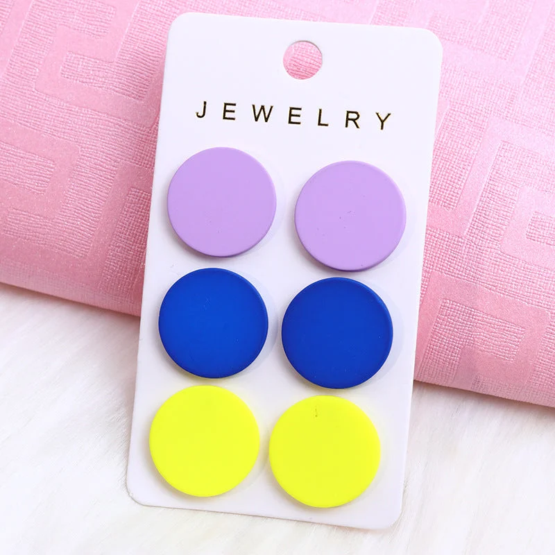 Purple Blue Yellow round-Three-Piece Set