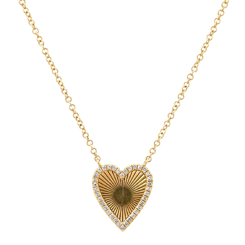 Sparkling Heart Necklace-Radiating Heart Necklace