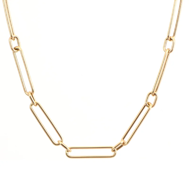 Gold Circle Necklace-Enhancer Link Chain