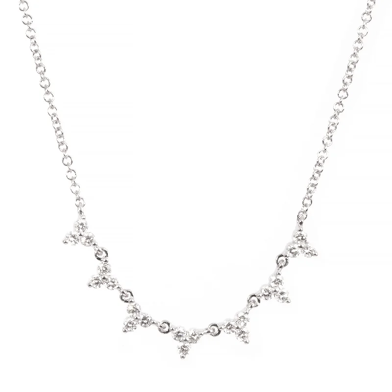 Cute Charm Necklace-Diamond Trio Necklace