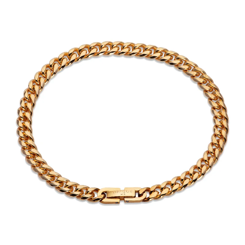 Elegant Gold Bangle-Unique & Co Yellow IP Stainless Steel Bracelet