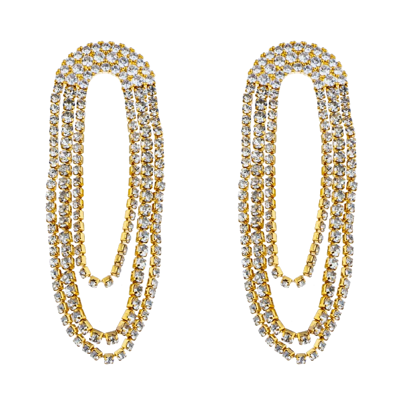 Luxurious Gold Earrings-BILLIONARE HEIRESS EARRINGS