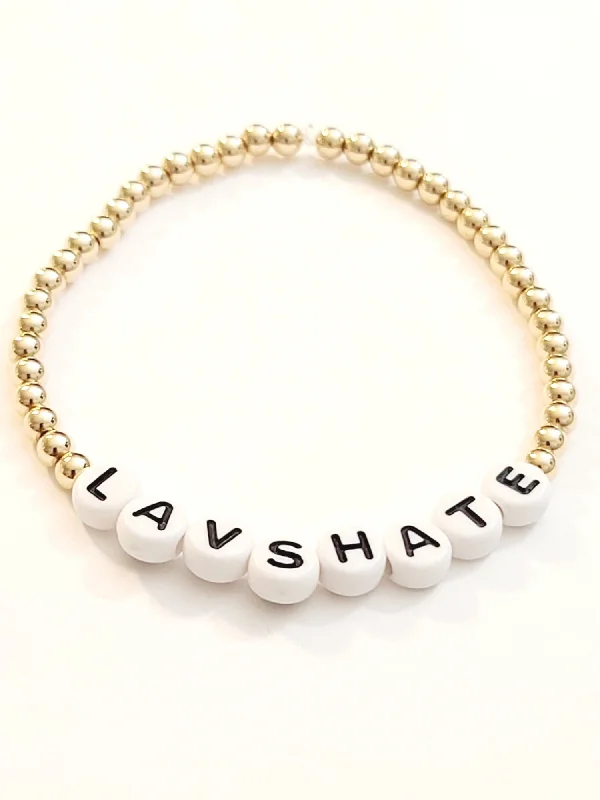 Adjustable Bangle Bracelet-LA VS HATE Gold Bead Bracelet