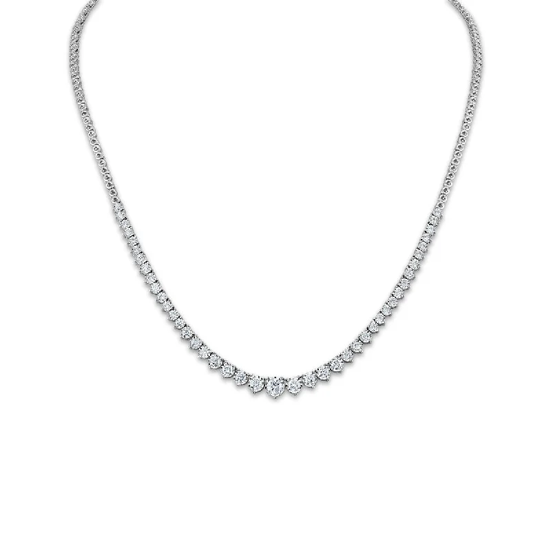 Simple Birthstone Necklace-Signature EcoLove 2 CTW Lab Grown Diamond Tennis 17.5-inch Necklace in 14KT White Gold