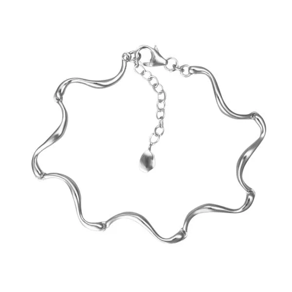 Trendy Silver Charm Bracelet-Silver Curves Bracelet