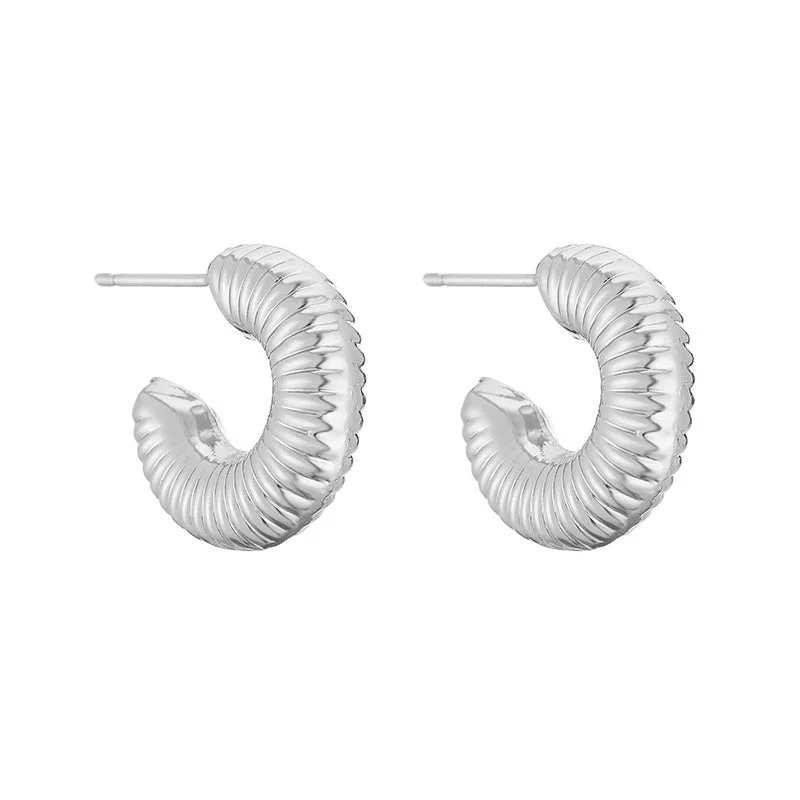 White Gold Color Small 20mm1 Pair