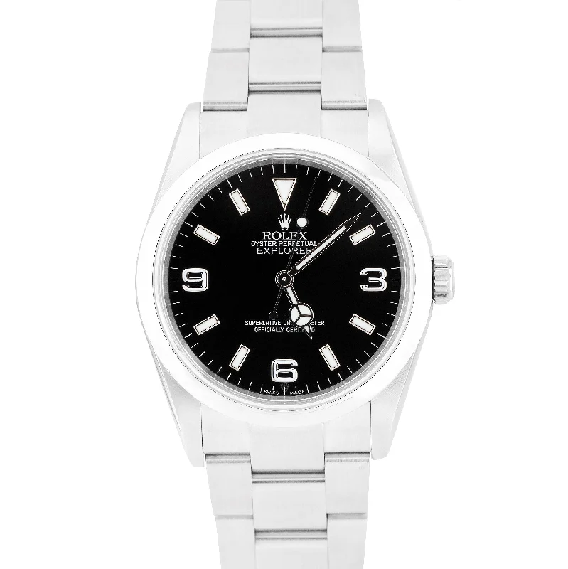 Women’s Solar-Powered Watch-MINT Rolex Explorer I Black 36mm Automatic Stainless Steel Oyster Watch 114270