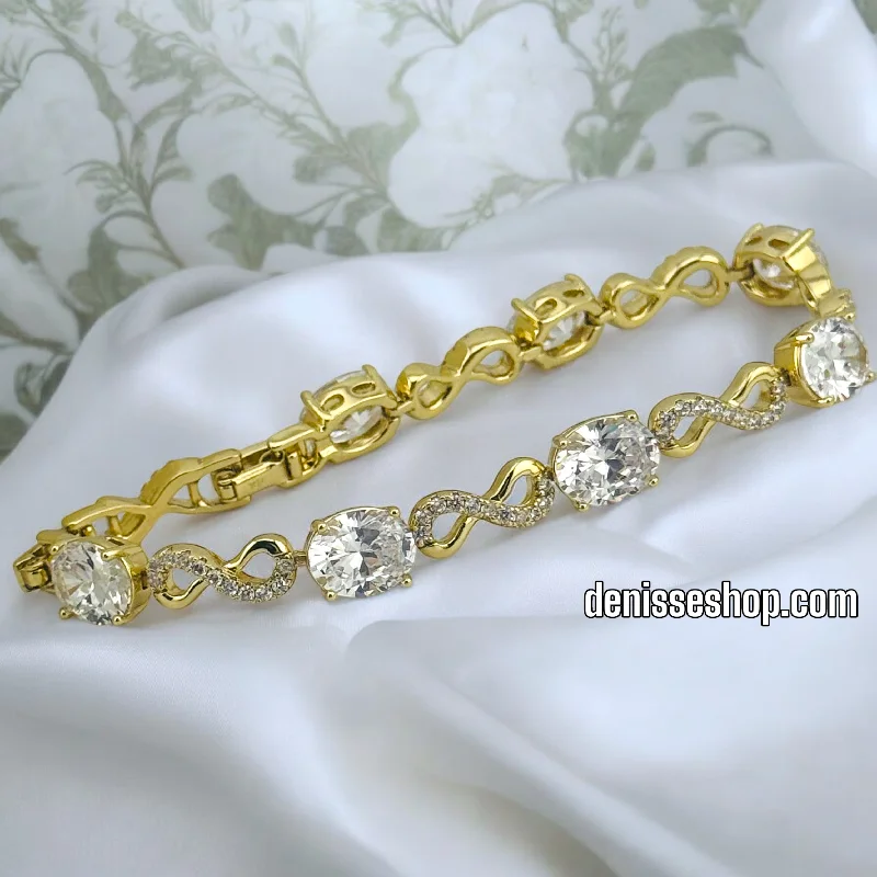 Stylish Gemstone Bracelet-14K /WOMAN LUXURY INFINITY BRACELET BR598