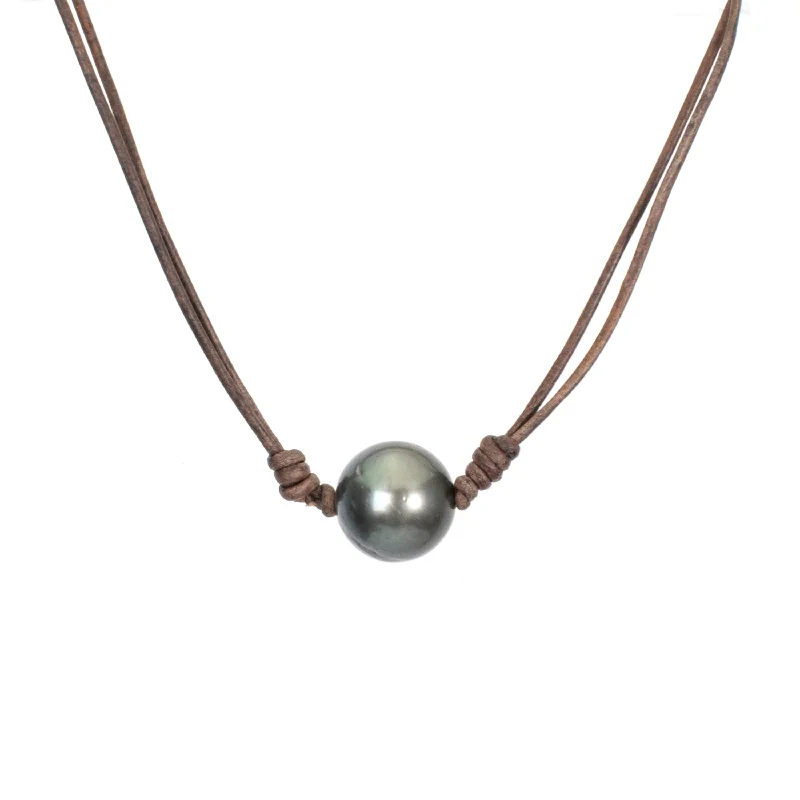 Silver Infinity Necklace-Pearl Leather Necklace