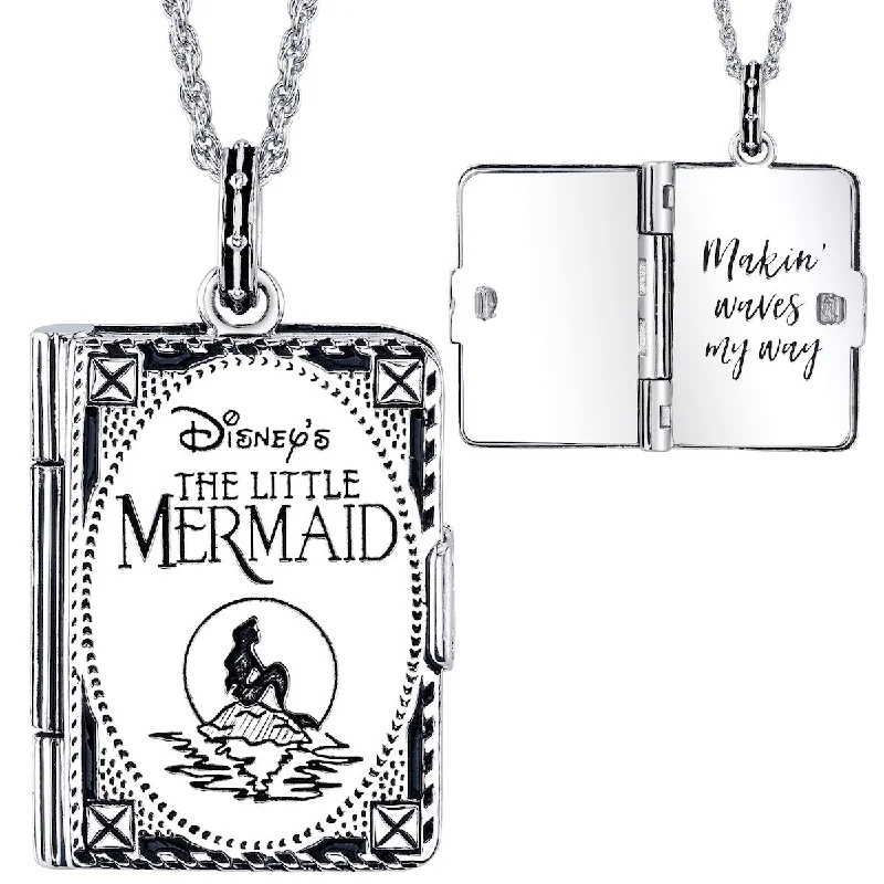 Fashion Crystal Necklace-Disney X RockLove THE LITTLE MERMAID Storybook Pendant