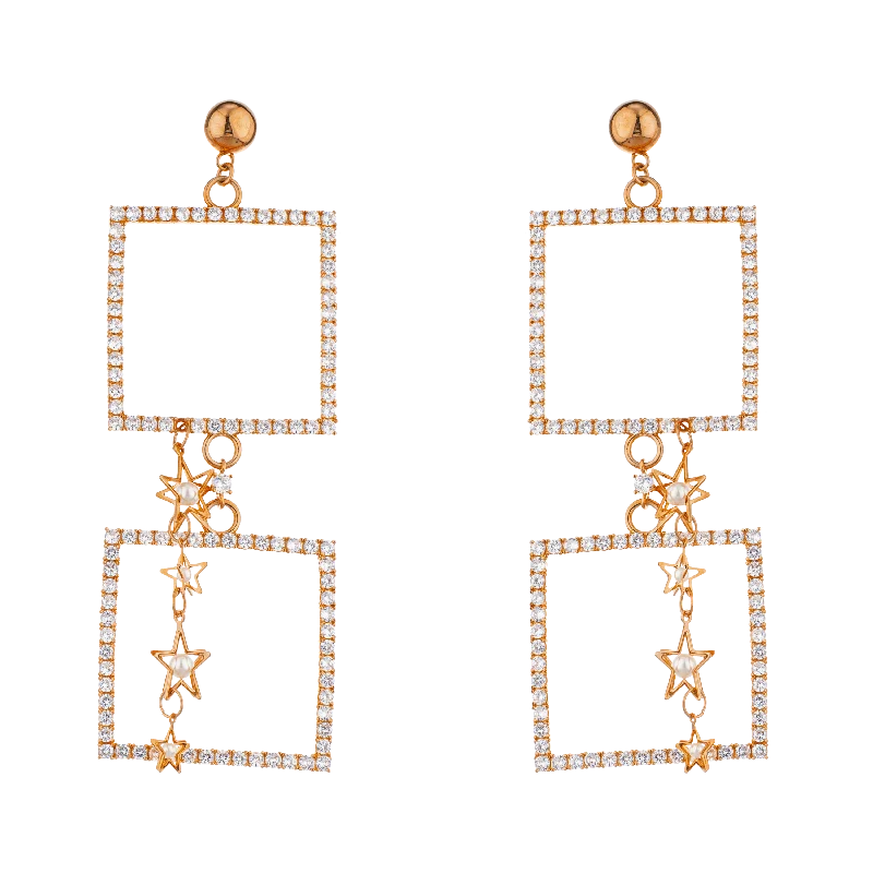 Metal Statement Earrings-AMONGST STARS EARRINGS