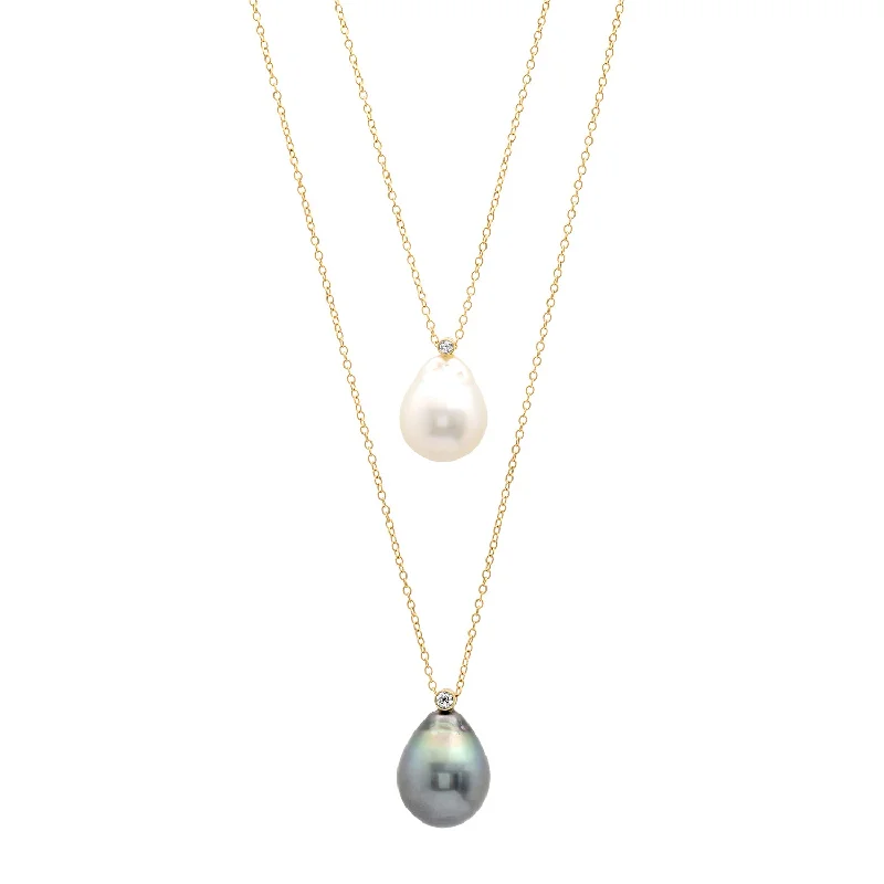 Simple Long Pendant Necklace-Pearl Continuous Necklace