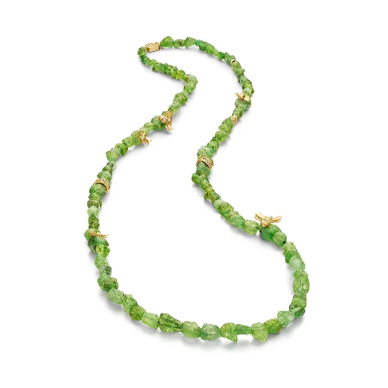 Vintage Diamond Necklace-Wonderland Tsavorite Bead Necklace