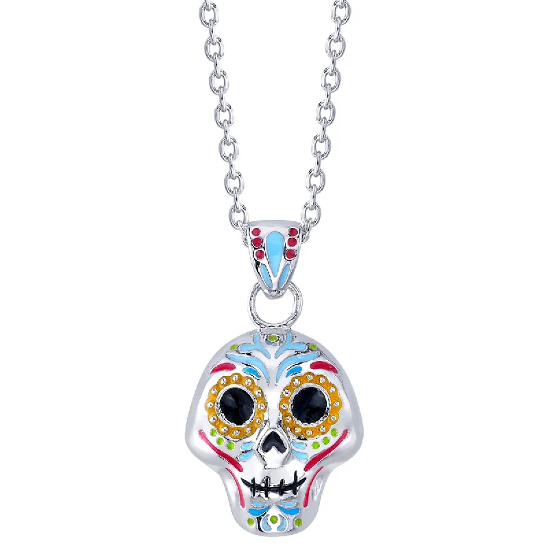 Custom Bridal Necklace-Pixar X RockLove COCO Enameled Calavera Necklace