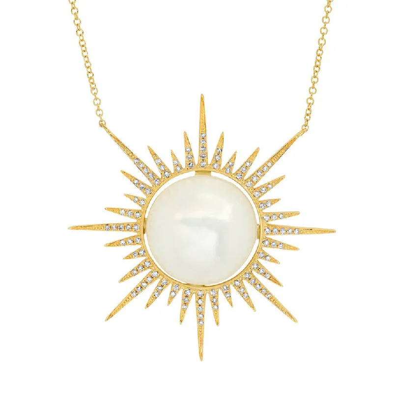 Crystal Chain Necklace-Sunburst Necklace