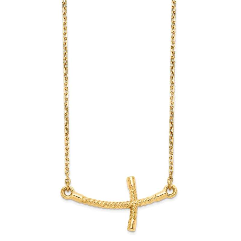 Dainty Pendant Necklace-14KT Yellow Gold 19-inch Lobster Clasp Cross Necklace