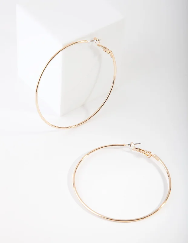 Eco-Friendly Earrings-Gold Oversized Fine Hoop Earrings