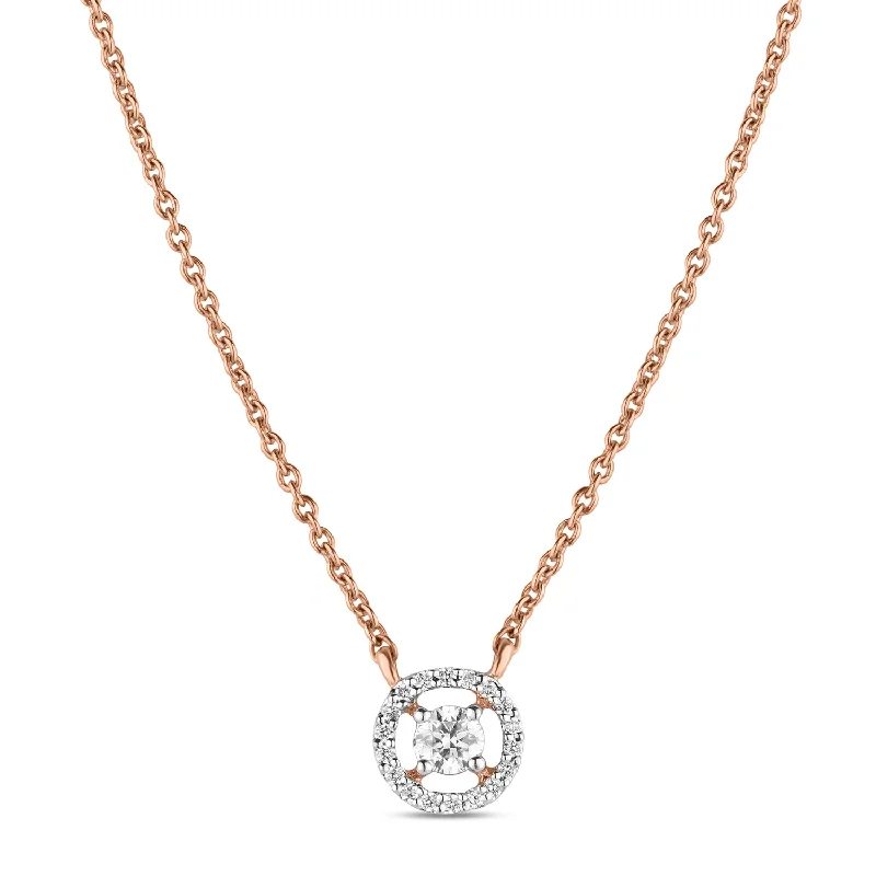 Silver Rope Chain Necklace-Classic Round Dianty Diamond Necklace