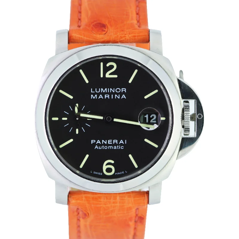 Luxury Watch with Diamonds for Women-Panerai PAM 48 Luminor Marina Date Stainless Steel 40mm Automatic Watch PAM00048