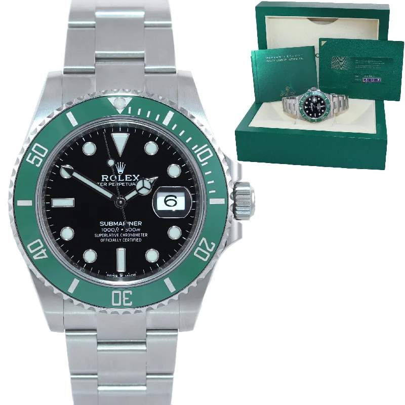 Luxury Diamond-Studded Watch for Women-OCT 2021 PAPERS NEW Rolex Submariner 41mm GREEN KERMIT Ceramic 126610LV Watch