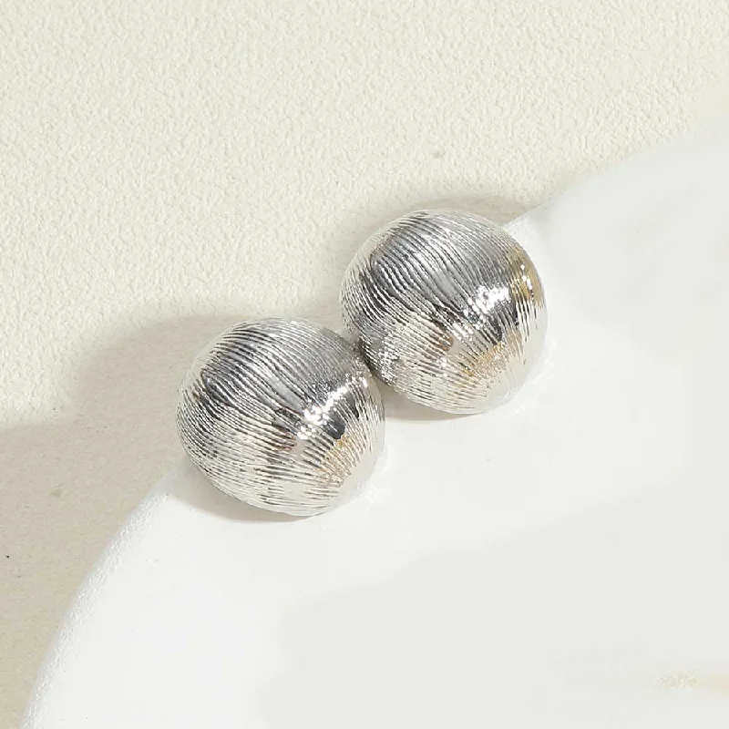 Real Platinum Brushed Earrings