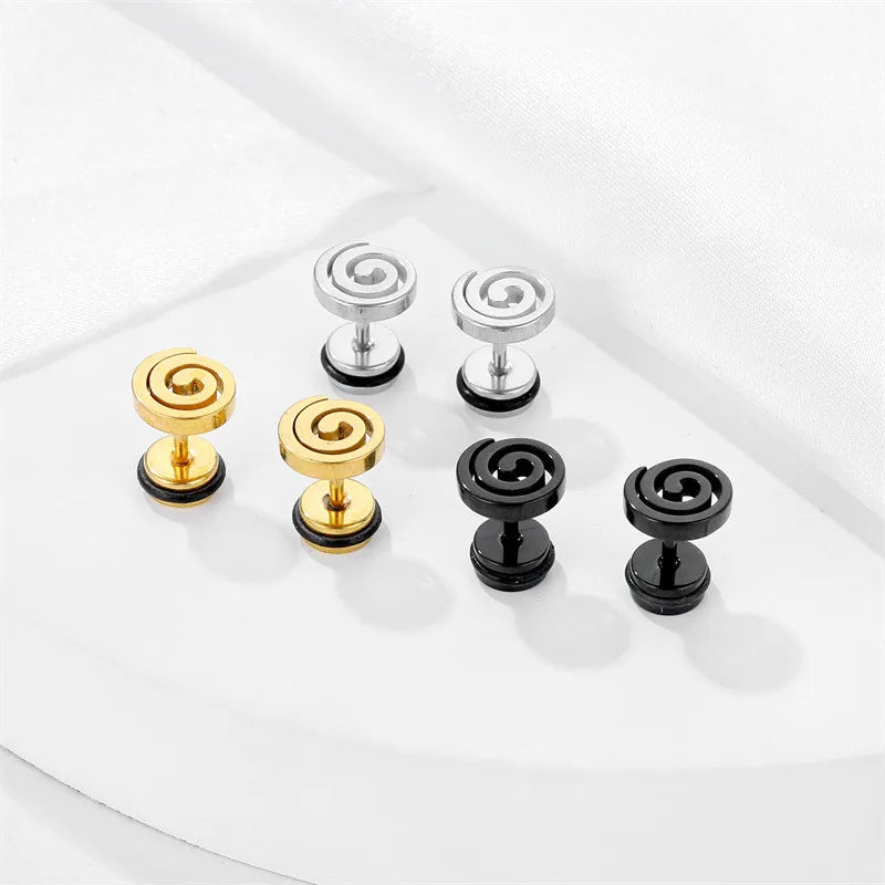 1 Piece Vintage Style Geometric Plating Stainless Steel Ear Studs