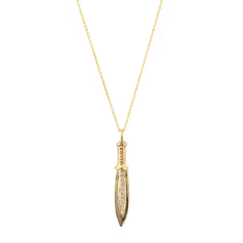 Gold Chain with Pendant-Dagger Necklace