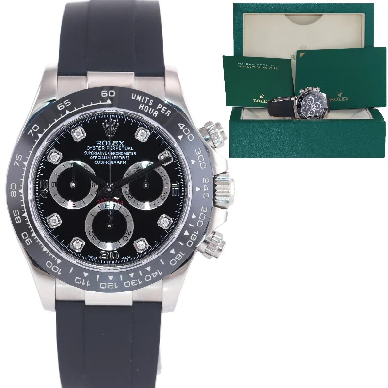 Women’s Fashionable Watch-2022 Rolex Daytona Cosmograph 116519LN White Gold Ceramic Diamond Black Watch