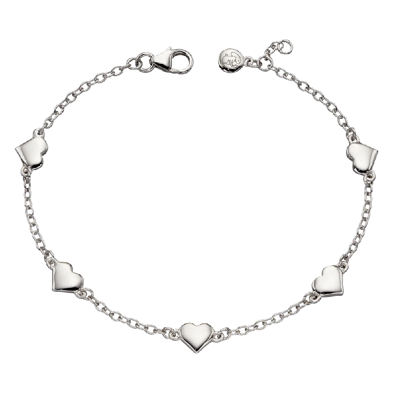 Simple Gemstone Bangle-Little Star Beatrice - Heart Charm Bracelet