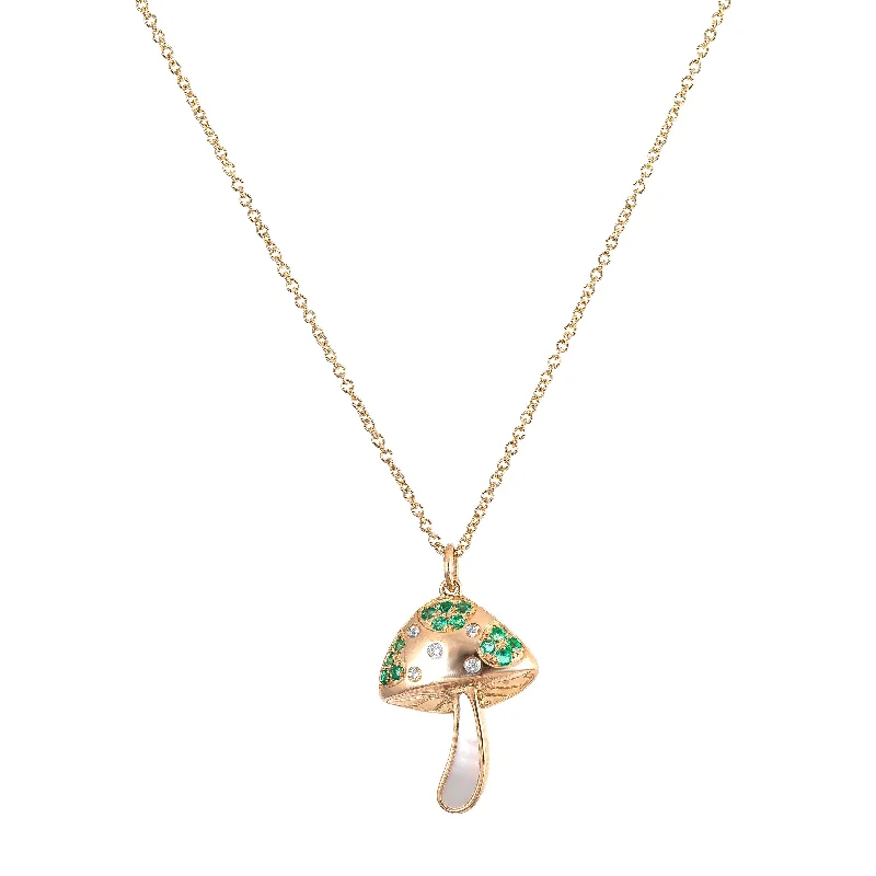 Vintage Gemstone Necklace-Mushroom Necklace