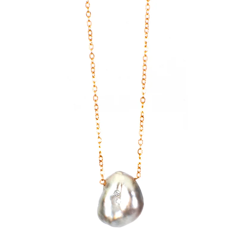 Minimalist Gold Chain Necklace-Keshi Necklace